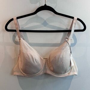 UNDERSTANCE Sz 38D Petal Smooth Lace Demi Flexwire Adjustable Straps Bra NEW